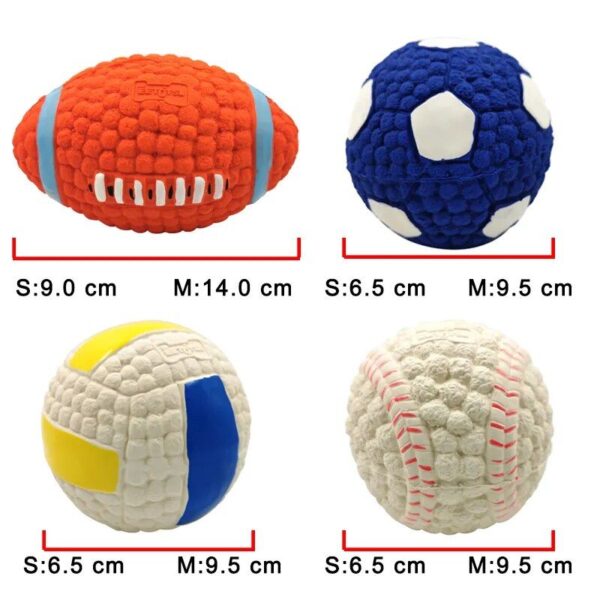 Durable Latex Squeaky Dog Ball Toys - Interactive Chew Toy for All Dog Sizes - Image 6