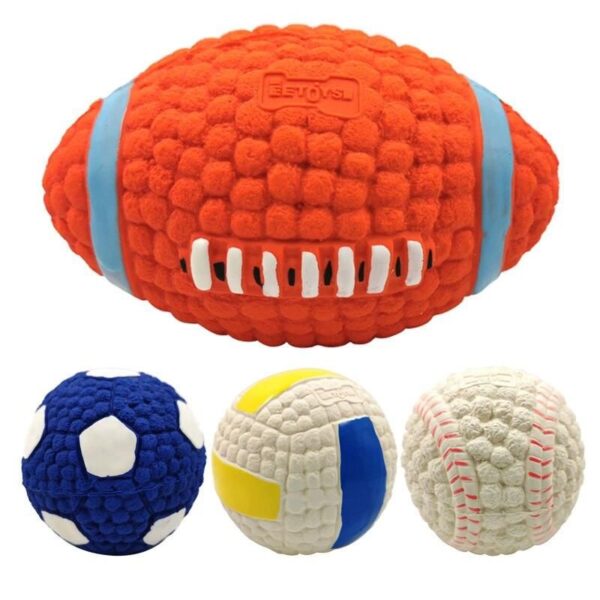 Durable Latex Squeaky Dog Ball Toys - Interactive Chew Toy for All Dog Sizes - Image 2