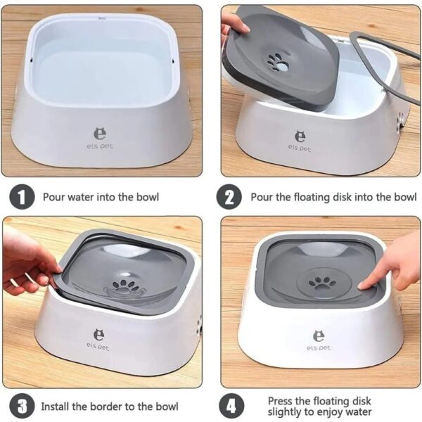 Spill-Proof & Non-Wetting 1.5L Pet Water Bowl - Image 4