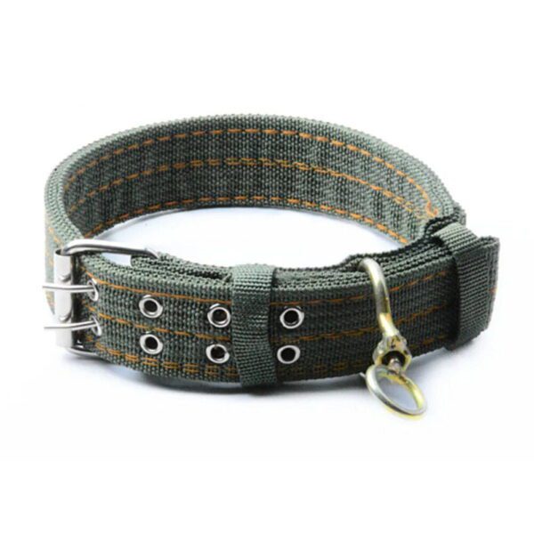 Heavy-Duty Army Green Dog Collar with Double-Breasted Design - Image 2