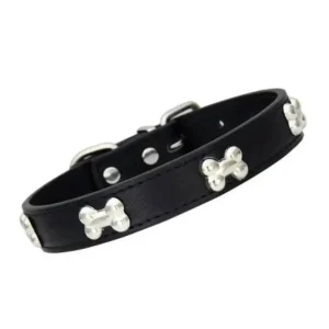 a black leather collar