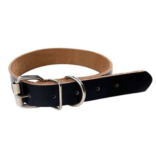 Luxurious Rolled Leather Dog Collar with Metal Accents - Image 2