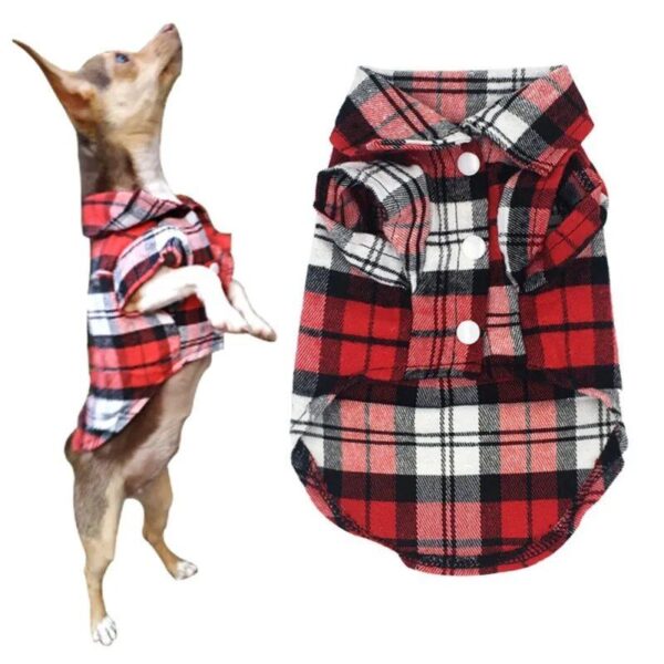 Stylish Pet Plaid T-Shirt: Breathable & Fashionable Summer Clothing for Small and Medium Dogs and Cats - Image 6