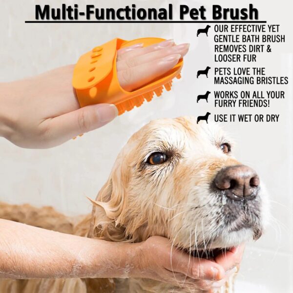 Gentle Pet Grooming and Massage Brush for Dogs and Cats - Image 2