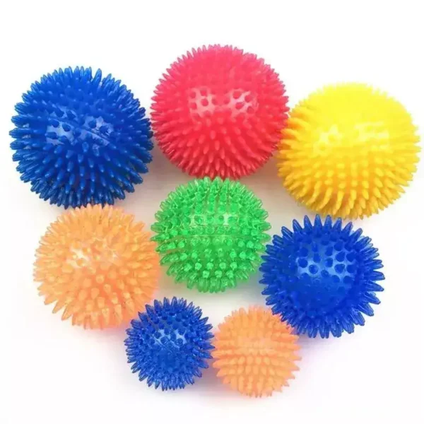 Colorful Squeaky Dog Ball for Dental Health and Interactive Play