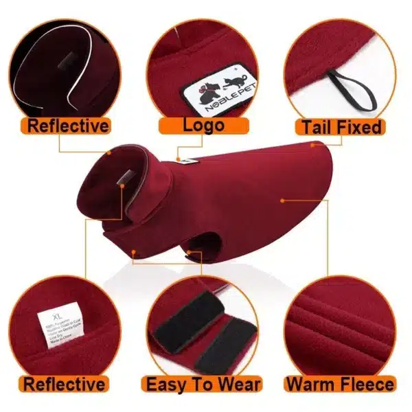 Winter Warm Reversible Fleece Jacket for Dogs - Image 3