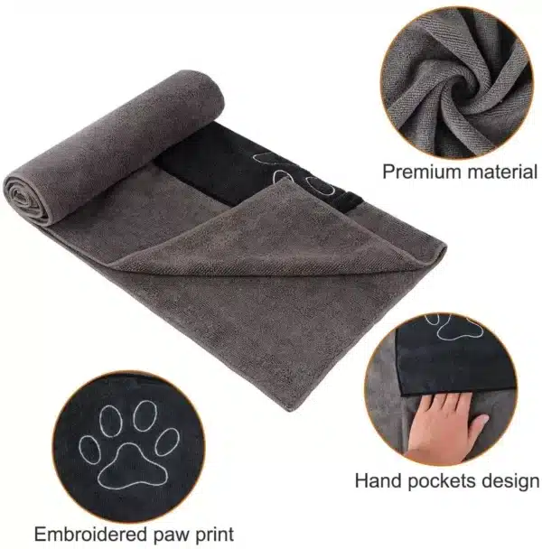 Pet Drying Towel Ultra-absorbent Dog Bath Towel Microfiber 96*50cm - Image 4