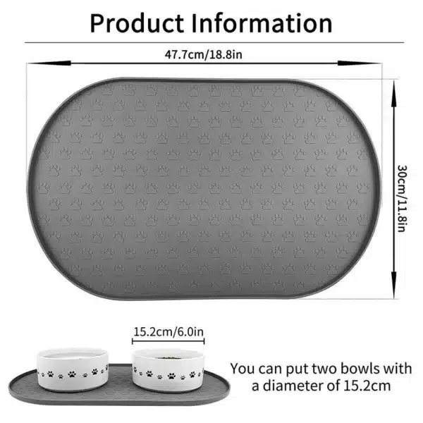 Multi-Purpose Non-Slip Silicone Pet Feeding Mat for Cats & Dogs - Image 3