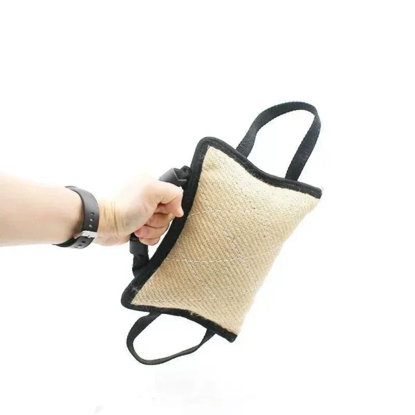 Heavy-Duty Dog Training Bite Tug - Cowhide Chew Toy with Dual Rope Handles - Image 4