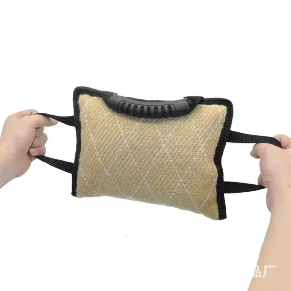 Heavy-Duty Dog Training Bite Tug - Cowhide Chew Toy with Dual Rope Handles - Image 5