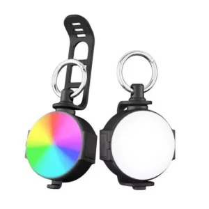 a pair of round objects with a colorful circle