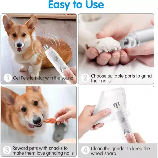 2-Speed Electric Dog Nail Grinder with LED Light and Diamond Wheel - Image 3