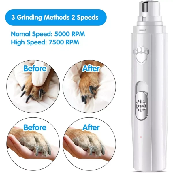 2-Speed Electric Dog Nail Grinder with LED Light and Diamond Wheel - Image 4