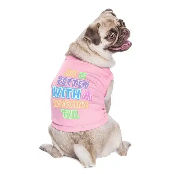Life Is Better With a Wagging Tail Dog Sleeveless Shirt - Print Dog Shirt - Art Dog Clothing - Image 4