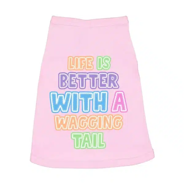 Life Is Better With a Wagging Tail Dog Sleeveless Shirt - Print Dog Shirt - Art Dog Clothing - Image 2