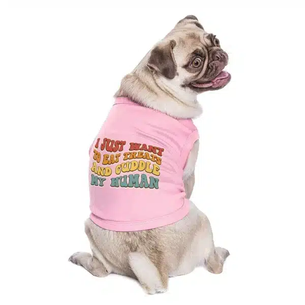 Cuddle My Human Dog Sleeveless Shirt - Unique Dog Shirt - Print Dog Clothing - Image 4