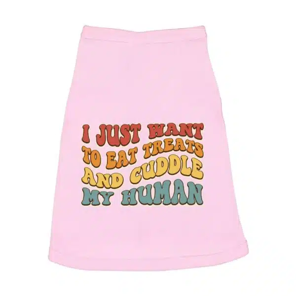 Cuddle My Human Dog Sleeveless Shirt - Unique Dog Shirt - Print Dog Clothing - Image 2